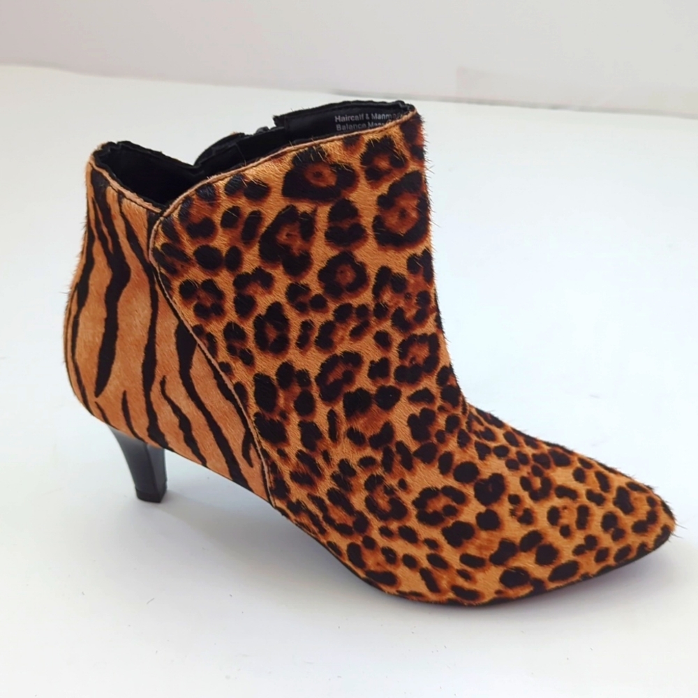 Alfani Dyed Calf Hair Harpper Bootie With Kitten Heel Size 7